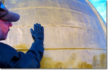 Dome with clearcoat and Roof Menders' gold paint